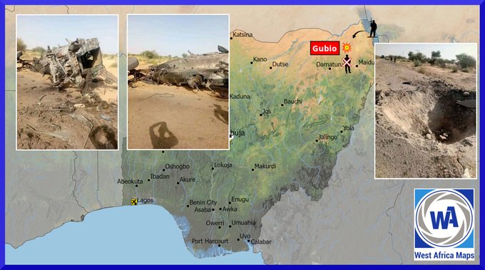 Zone de l'attaque à l'IED près de Gubio dans l'État de Borno