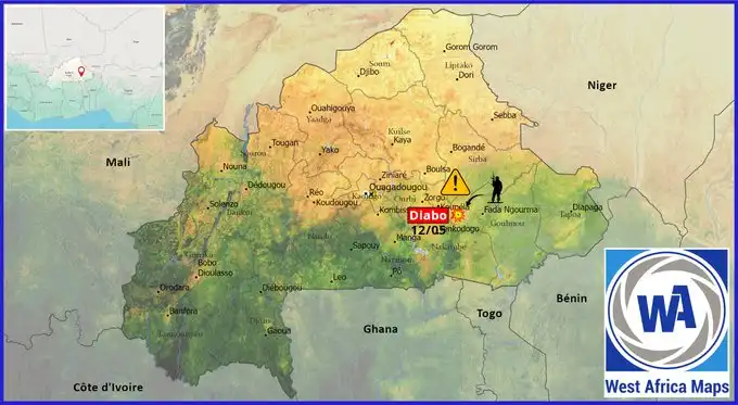 Zone de l'attaque d'Ansarul Islam près de Diabo au Burkina Faso