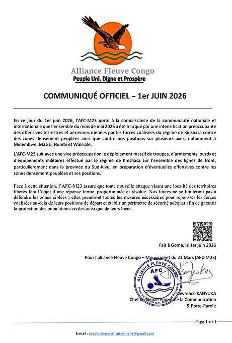 AFC-M23 menace d'expansion territoriale dans l'est de la RDC