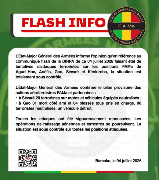 Communiqués des Forces Armées Maliennes (FAMa)