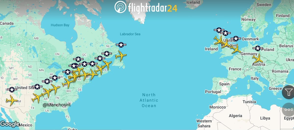 Avions ravitailleurs de l'US Air Force en route vers le Moyen-Orient
