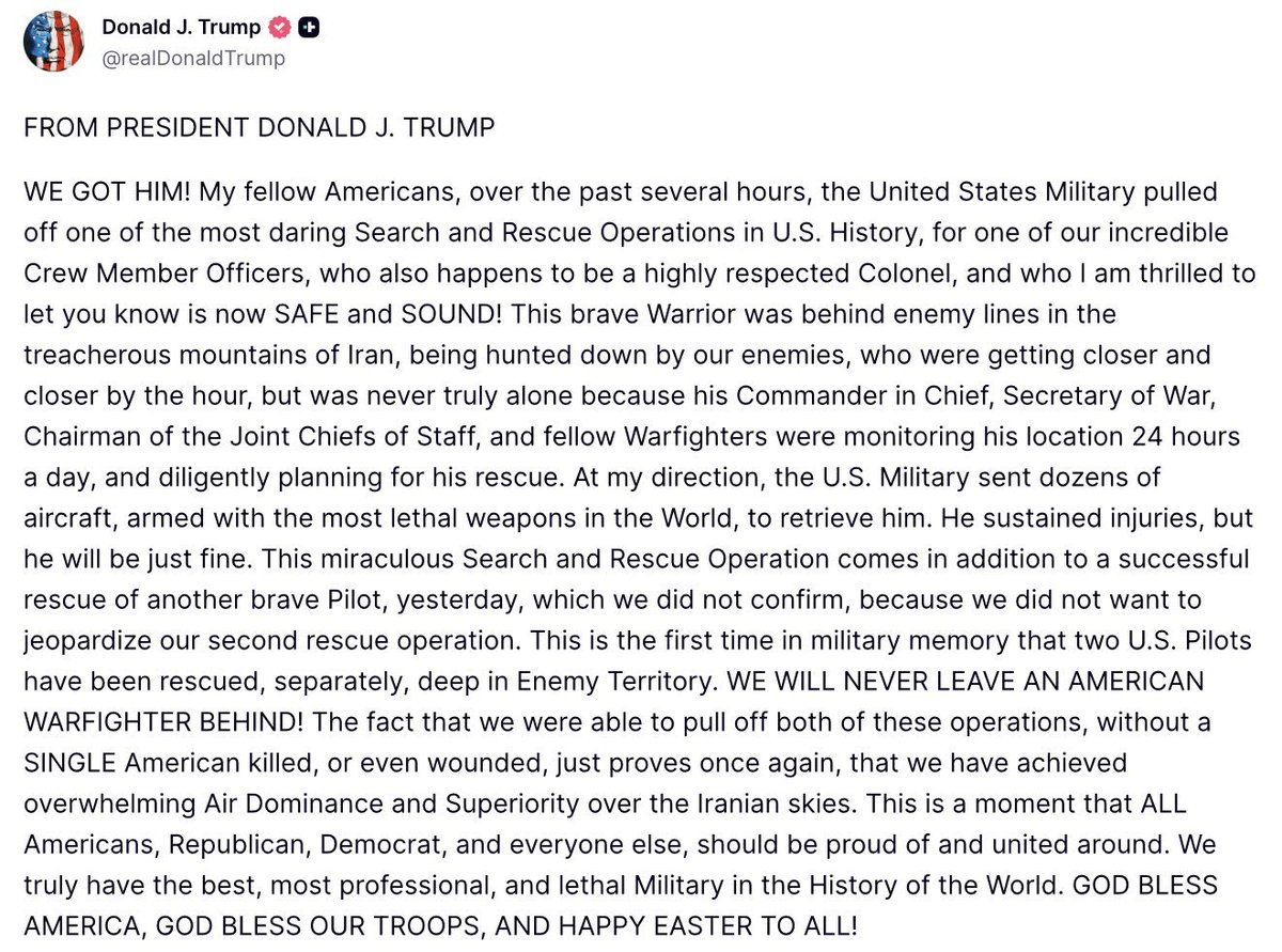 Sauvetage du pilote américain F-15E par les forces américaines