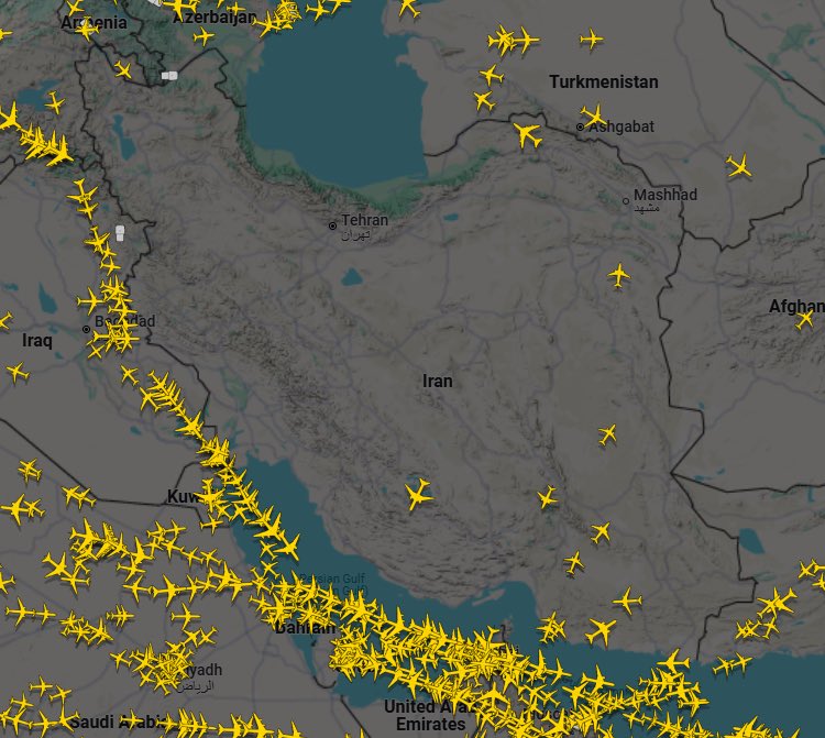 Fermeture de l'espace aérien iranien