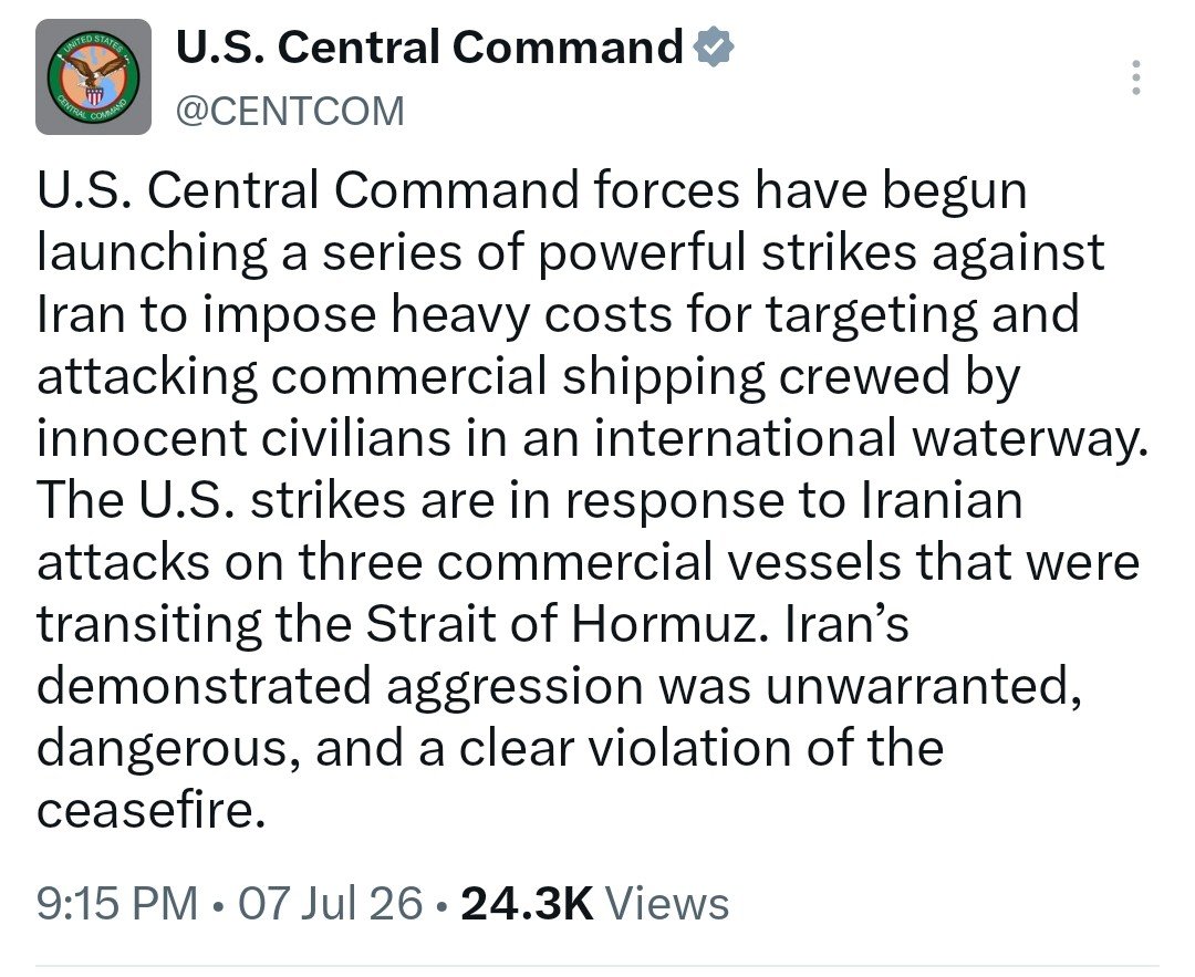Frappes américaines contre l'Iran dans le détroit d'Ormuz