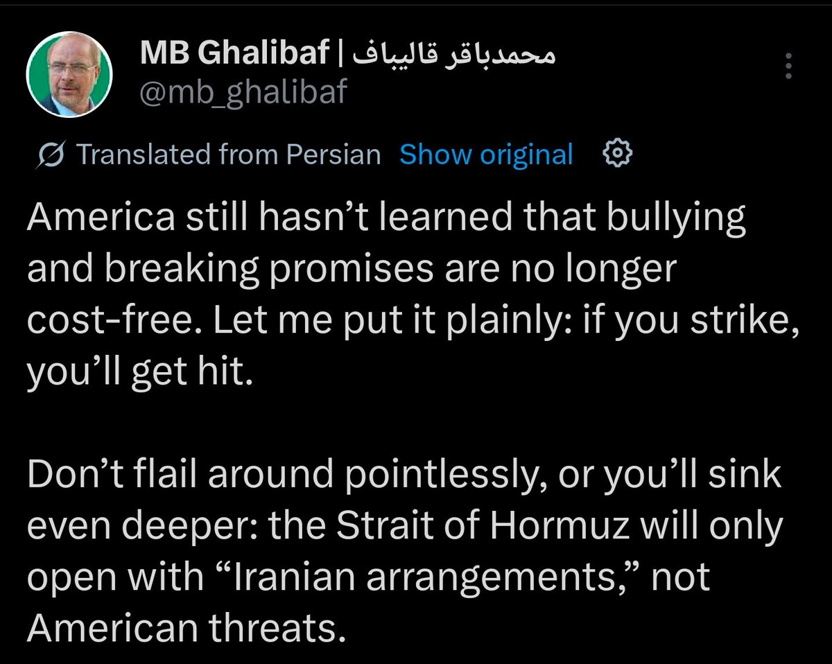 Le président du Parlement iranien Ghalibaf