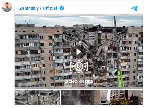 Image d'illustration des frappes russes et de l'appel de Zelensky à l'OTAN