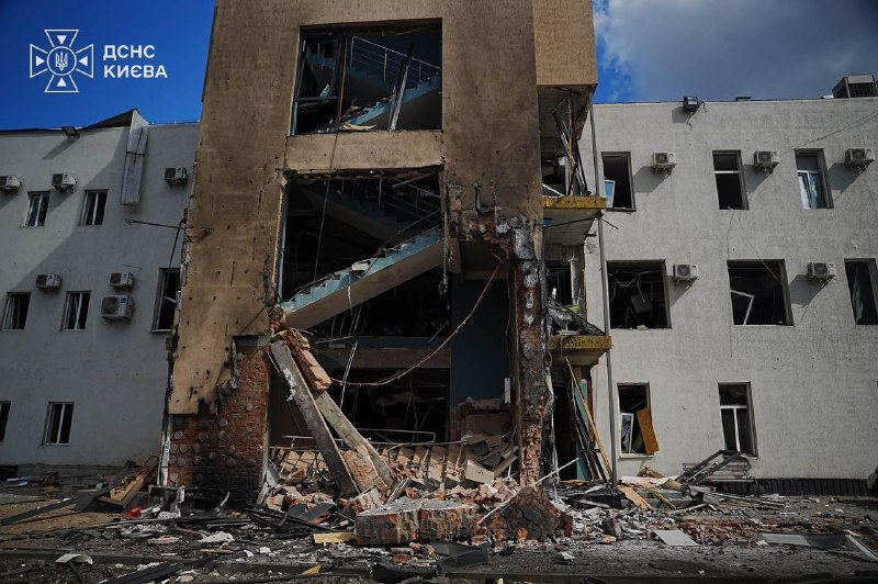 Image d'illustration de la frappe de drone contre les bureaux de la chaîne de télévision My Ukraine