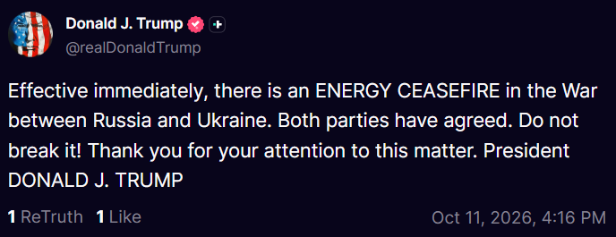 Image d'illustration de l'annonce de Trump sur le cessez-le-feu énergétique
