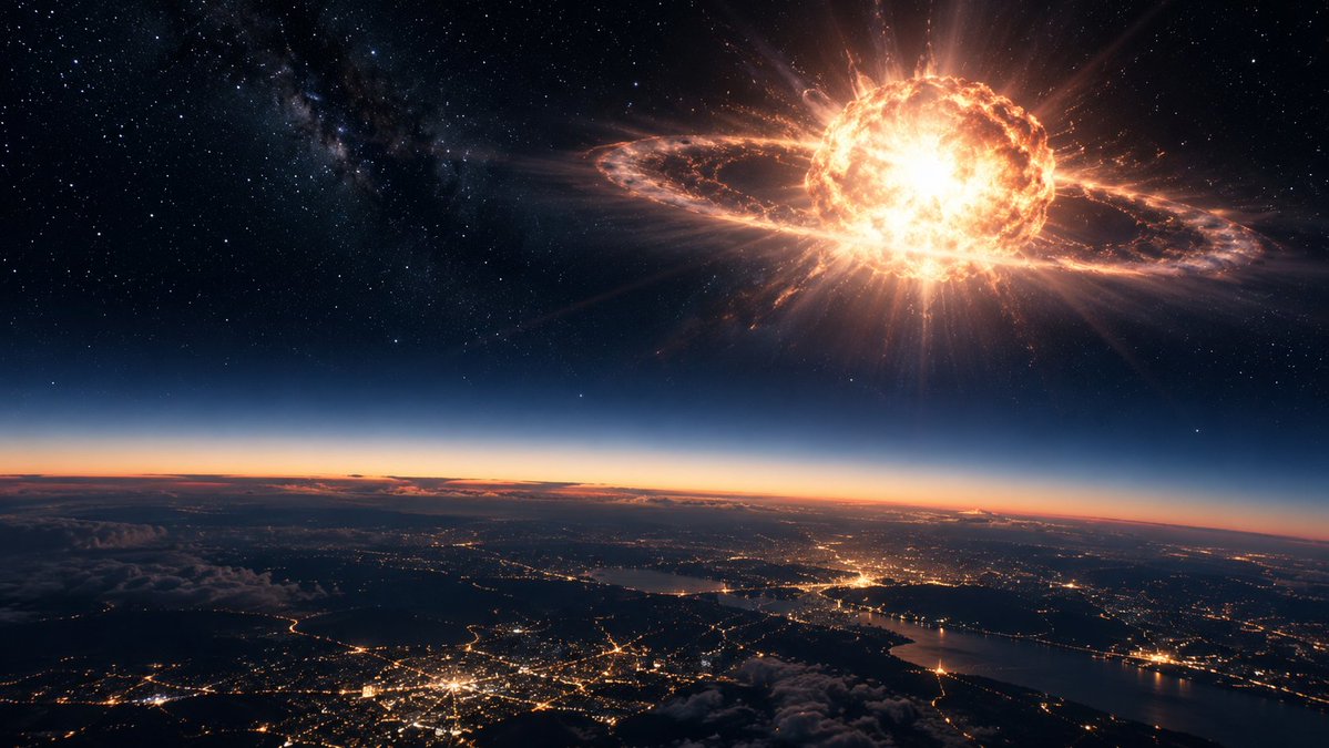 Image d'illustration du satellite russe et de la menace nucléaire orbitale